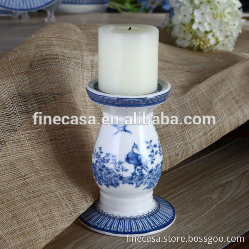 Elegant Ceramic Blue and White Candle Holder of Blue in China